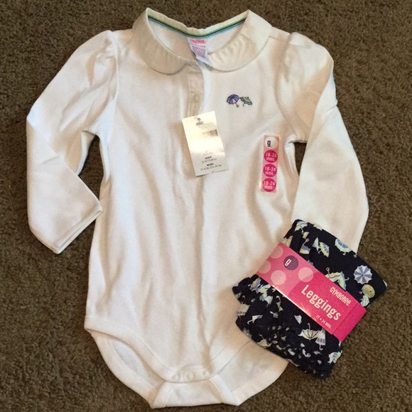 NWTs Vintage Gymboree Vacation Time onesie 18-24 mo and leggings 2T